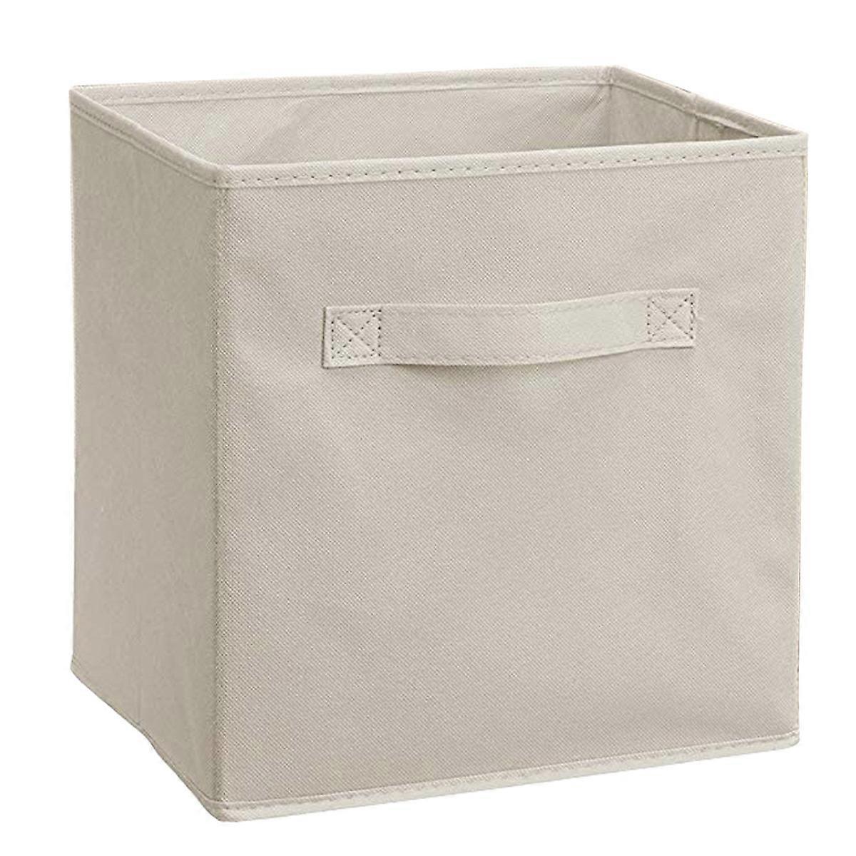 Beige foldable storage box household storage basket
