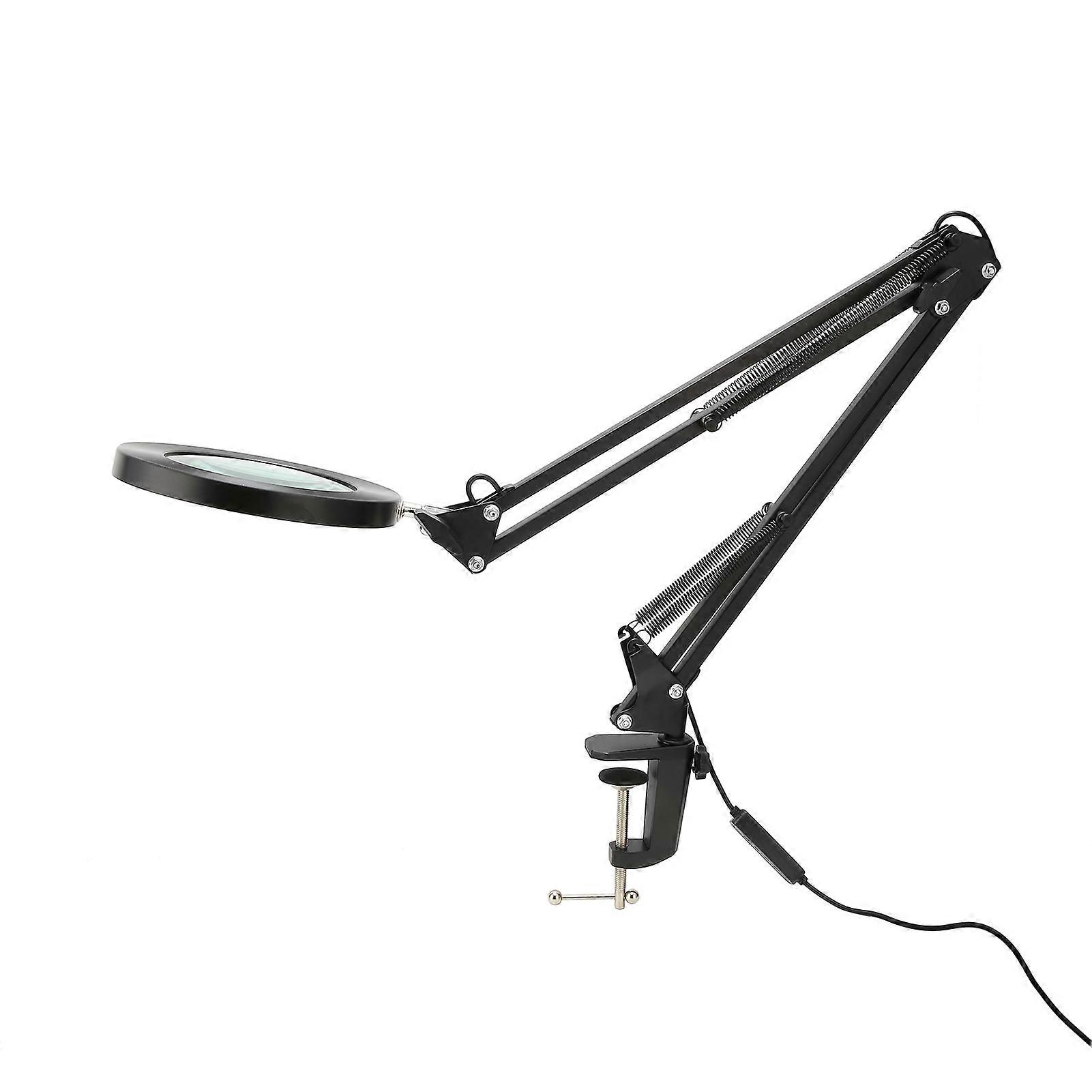 Magnifier LED Lamp Dimmable Clip 5X Magnifying Glass for Reading Sewing Knitting