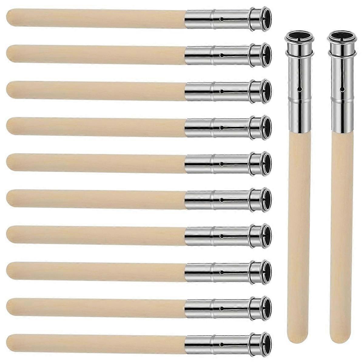 12 PCS Wooden Pencil Pencil Extenders for Artists with Adjustable Metal Handle Lengthener Pencil Pu