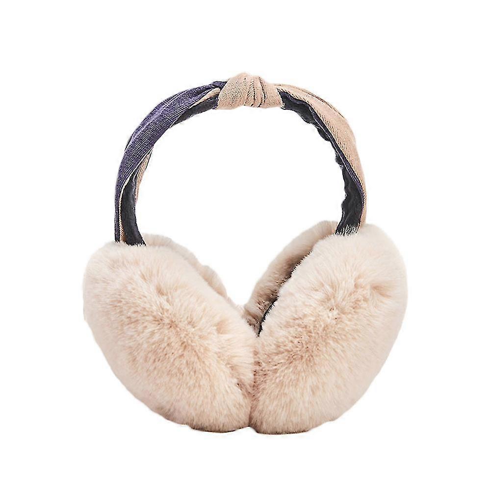 Women Solid Color Foldable Plush Earmuffs Earflaps Winter Ear Warmers Covers