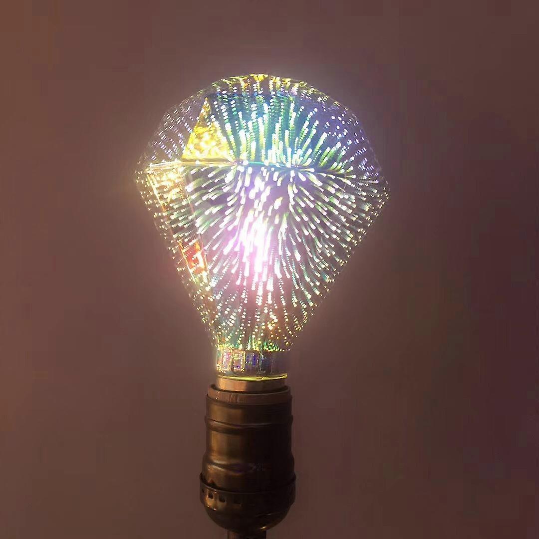 Creative colorful ST64 3D firework bulb LED three-dimensional colorful art light bulb e27