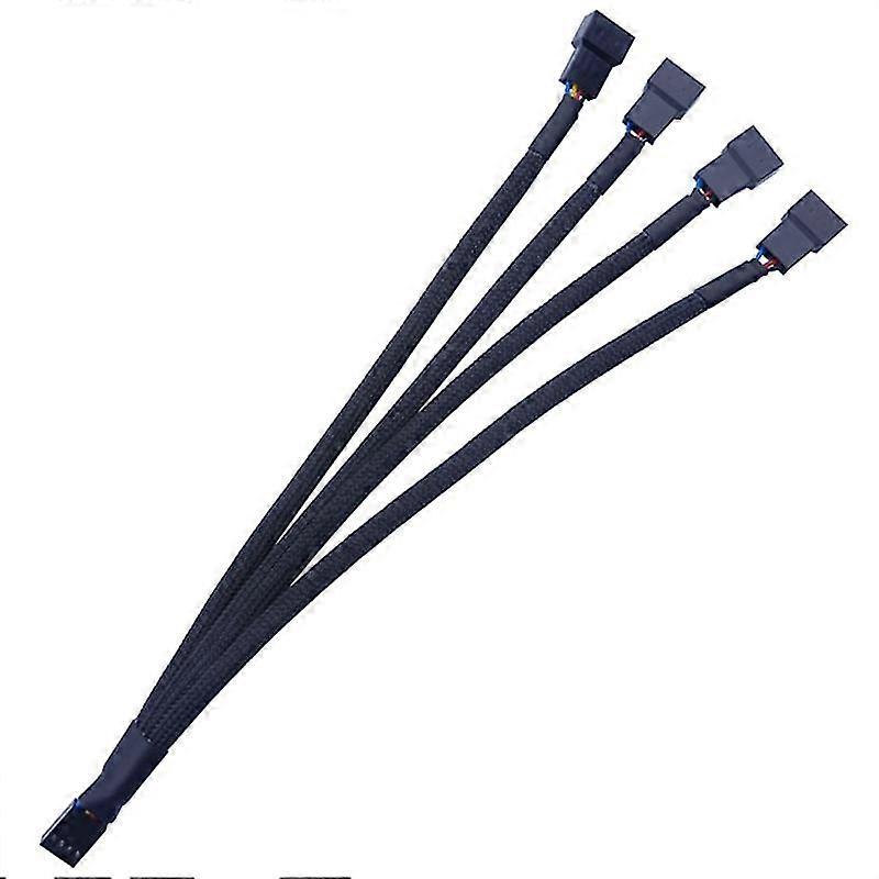 Case Fan Power Splitter Hub 4 Pin To 4 Way Cable Motherboard Cpu Pwm Expansion