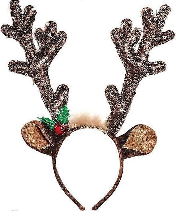 Sparkling Brown Sequined Antler Headband