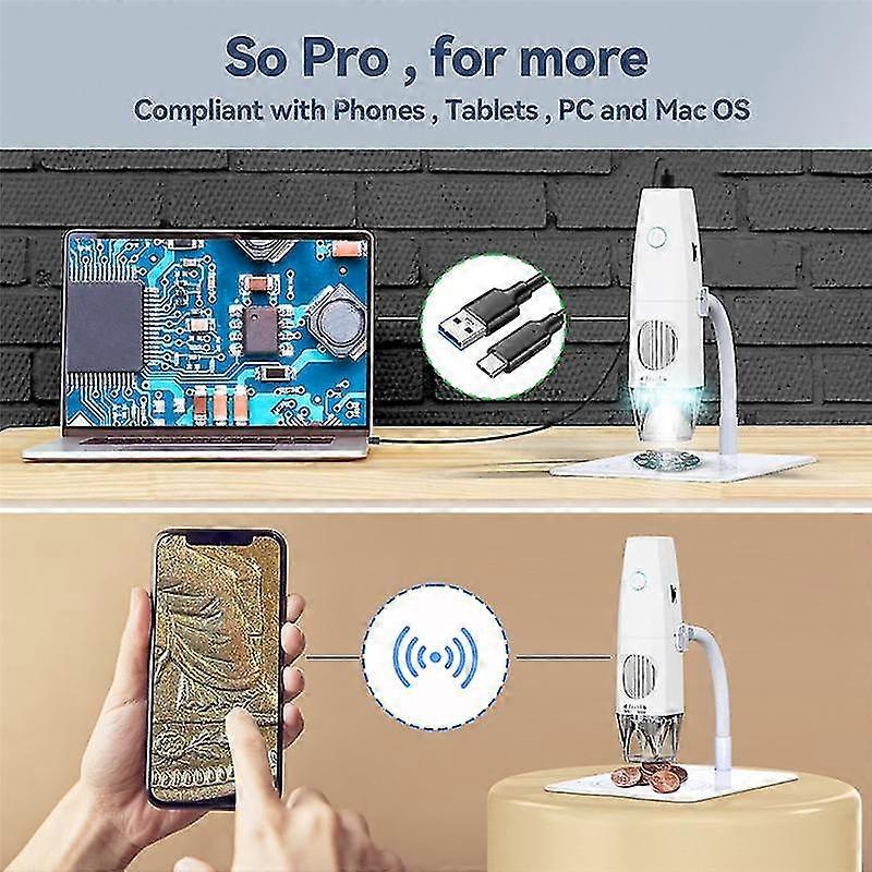 2MP 1080P Wifi Microscopio USB Mobilephone Computer Collegamento Microscopio Foto Video Presa con 8