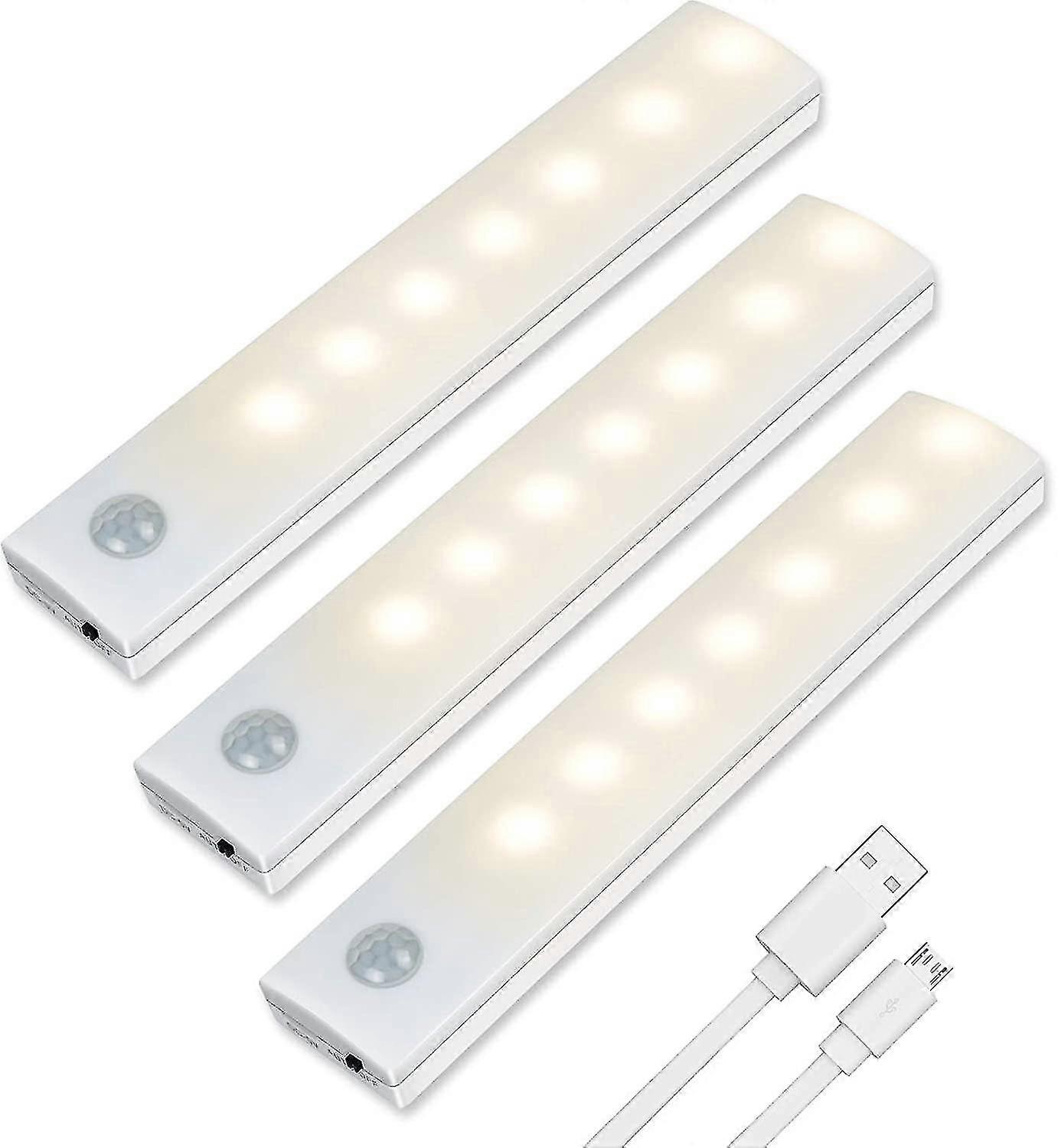 Mot Sensor Cabinet S, 3 Pack Led Board S, Auto On/off Led Closet , Wireless Usb Recharable Cabinet With St