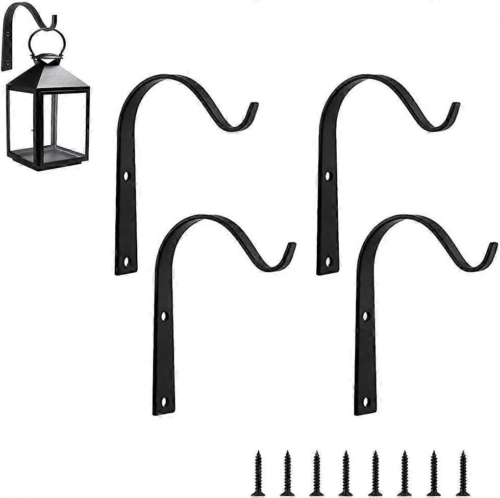4 Pieces Wall Hanging Plant Hook, Metal Garden Hanging Hooks, Wall Hooks, For Garden, Hanging Baskets, Wind Chimes, Lanterns