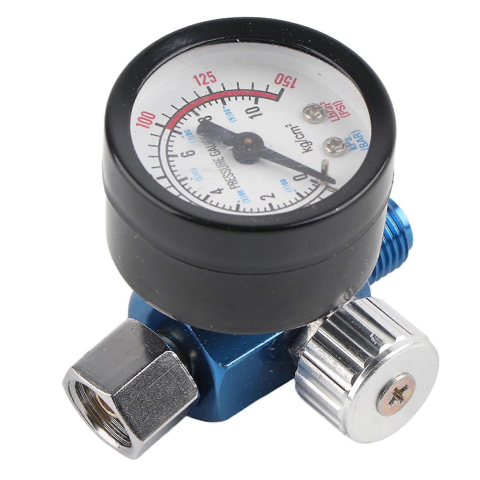 1/4 Spray Paint Gun Air Pressure Regulator Pressure Gauge Pneumatic Tool Accessory