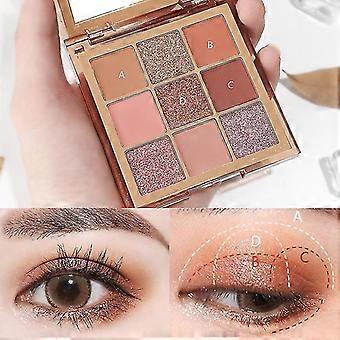 9 couleurs Paillettes Palette d’ombres à paupières mates Palette d’ombres à paupières imperméable longue durée