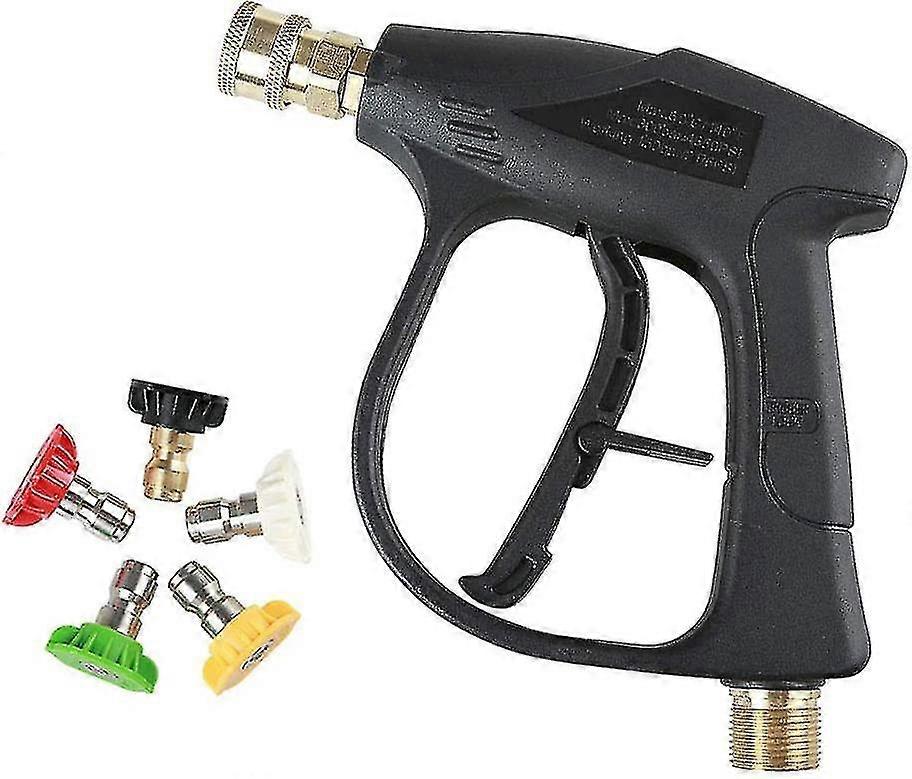 Pressure Washer Gun With 5 Water Nozzles, 3000 Psi, High Pressure Gun M22 External Thread Suitable For Mechanical Equipment, Floors, Walls, Windows An