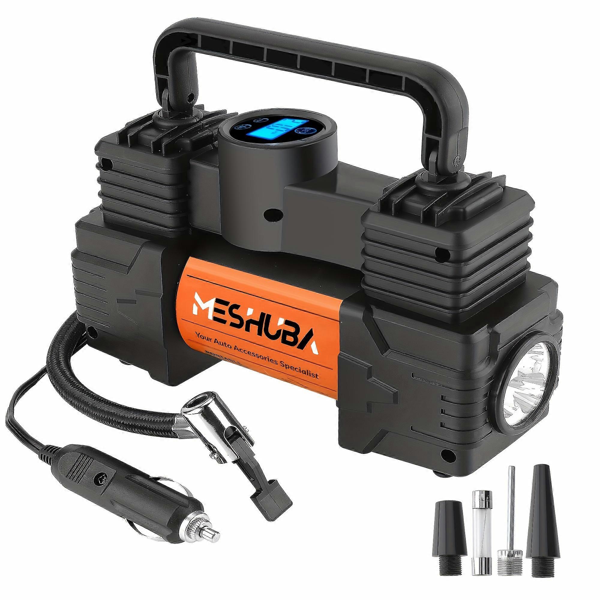 MESHUBA צמיג מתנפח מדחס אוויר נייד 12V, משאבת אוויר 150PSI לצמיגי רכב עם מד לחץ דיגיטלי לכדור מנוע לרכב