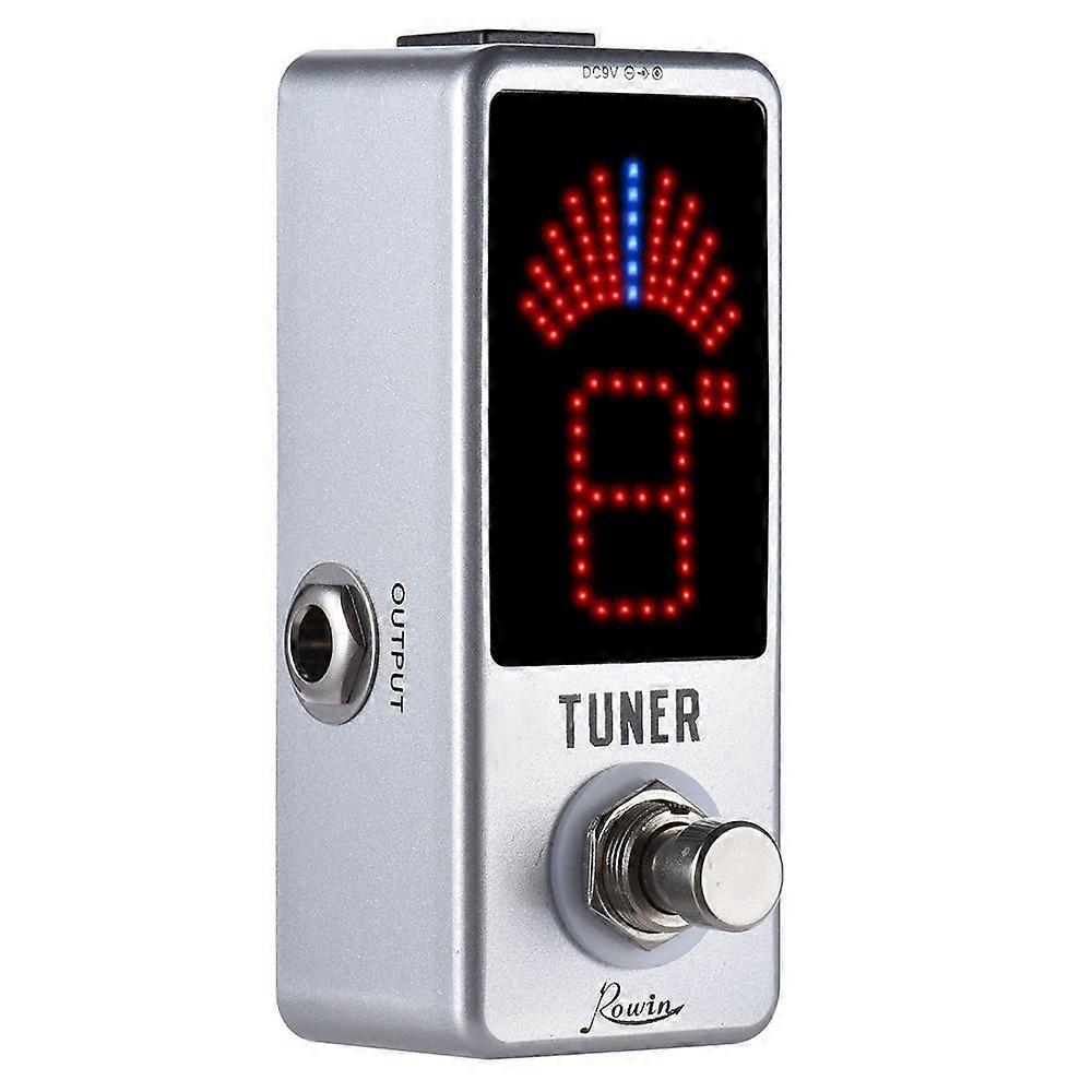 Rowin Mini Chromatic Guitar Tuner Pedal High Precision Tuner Pedal LED Display True Bypass for Guitar Bass Guitar Accessories