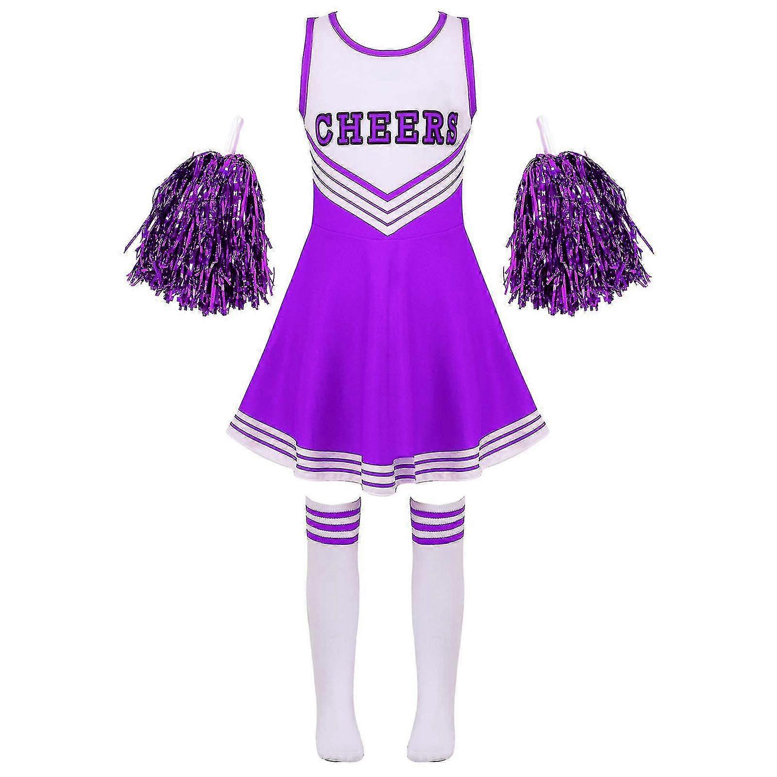 Girls Cheerleading Uniforms, Children's Dance Uniformspurple
