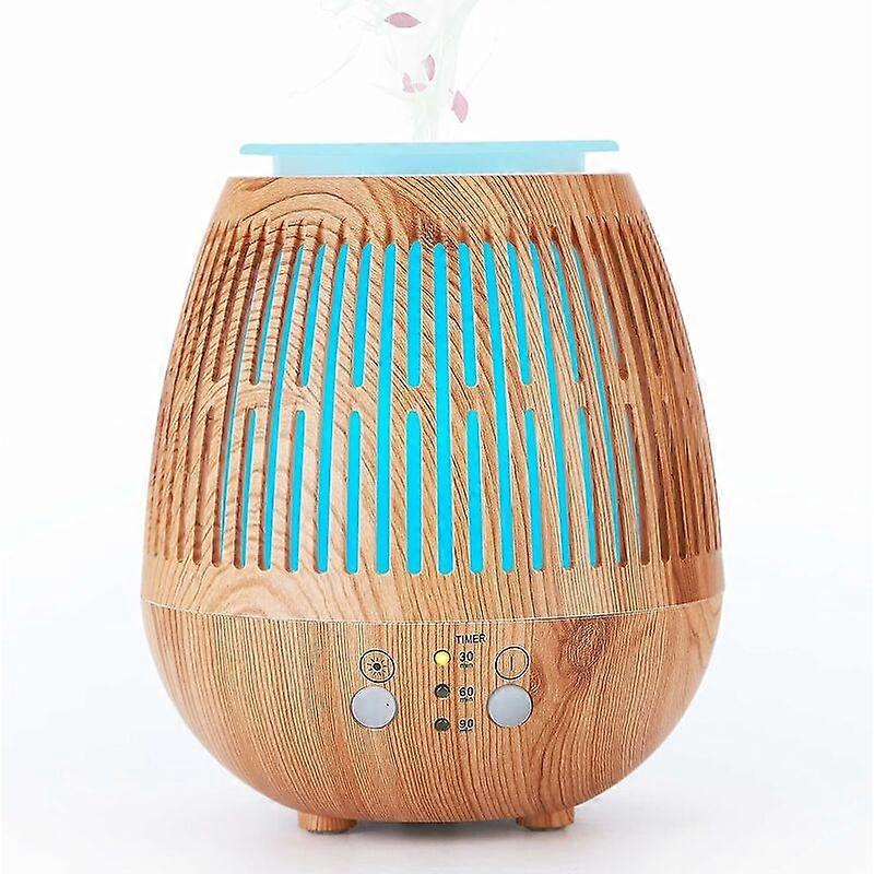 Dww-(Wood) Essential Oil Diffuser, Premium 5-in-1 Ultrasonic Electric Vaporizer Humidifier, Timer and Automatic Waterless Shut-Off, 7 LED Colors
