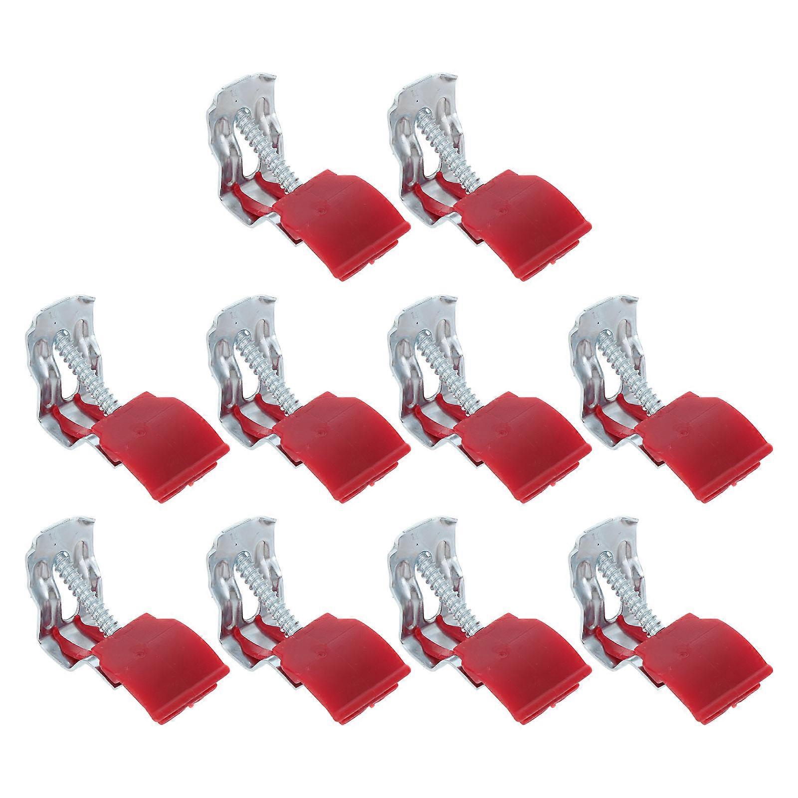10Pcs Kitchen Sink Bow Mounting Clips Adjustable Perforating Screws (Dark Red)