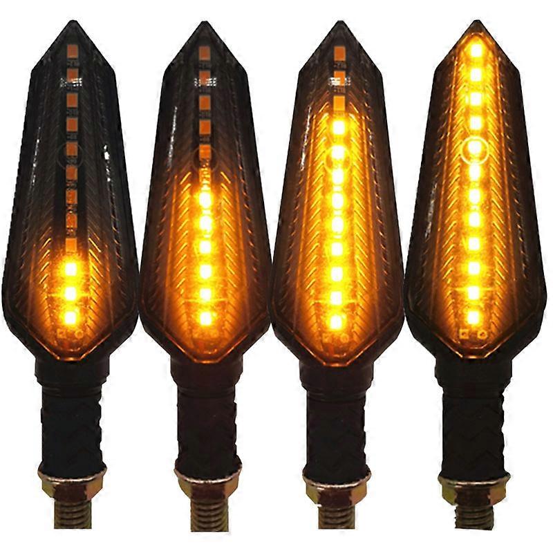E24 Motorcycle Turn Signals Flowing Turn Signal Light 12LED Turn Signal Indicator Amber Light Blinker 12V M10 Approved E-Mark