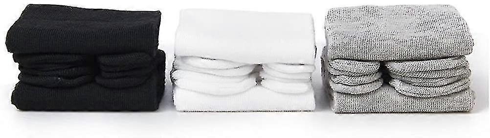 Calcetines elásticos de algodón Tabi Toe 3 pares (blanco gris negro), medio