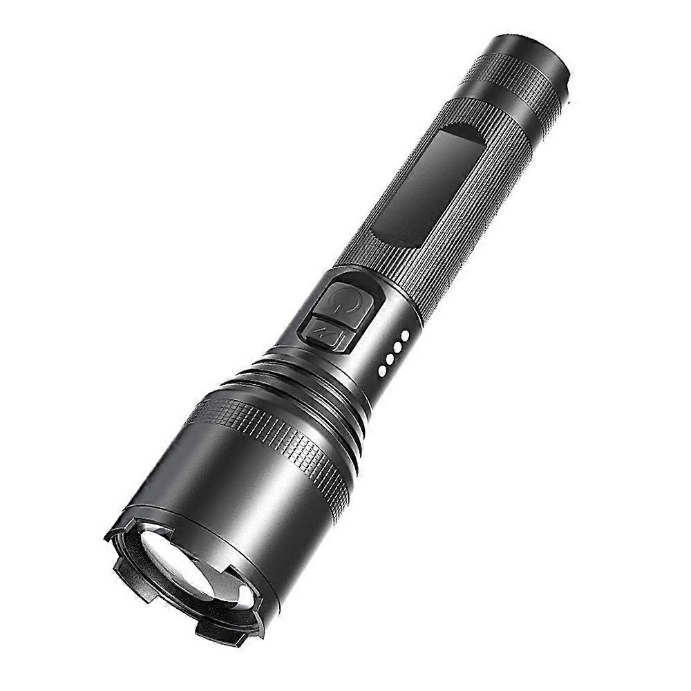 Led Flashlight Rechargeable Zoomable Flashlight With Battery And Usb Cable For Hiking-