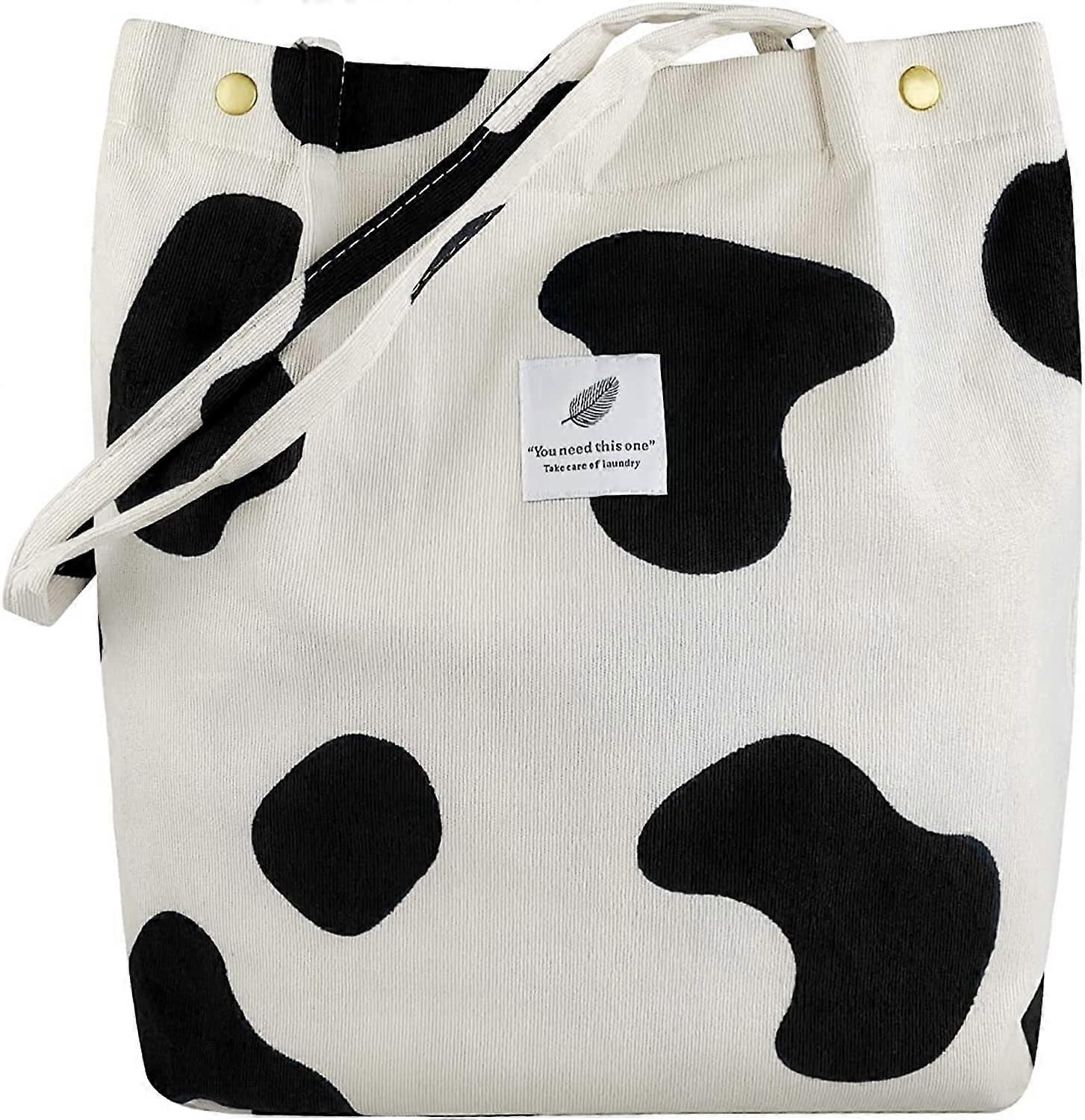 Sacolas femininas Bolsa de ombro de mercearia veludo cotelê com bolso interno para trabalho Almoço na praia Compras Compras Bolsas de compras