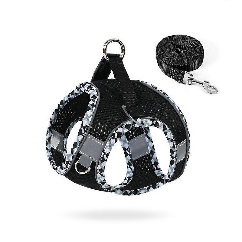 Pet Breathable Mesh Harness Dog Reflective Leash For Small Medium And Large Dogs
