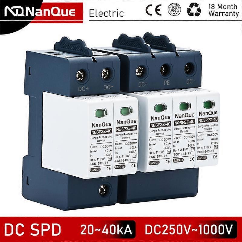 DC SPD 100V 250V 500V 800V 1000V Surge Arrester Protective Lightning Protector 20KA 40KA 60KA New Energy DC Surge Protector