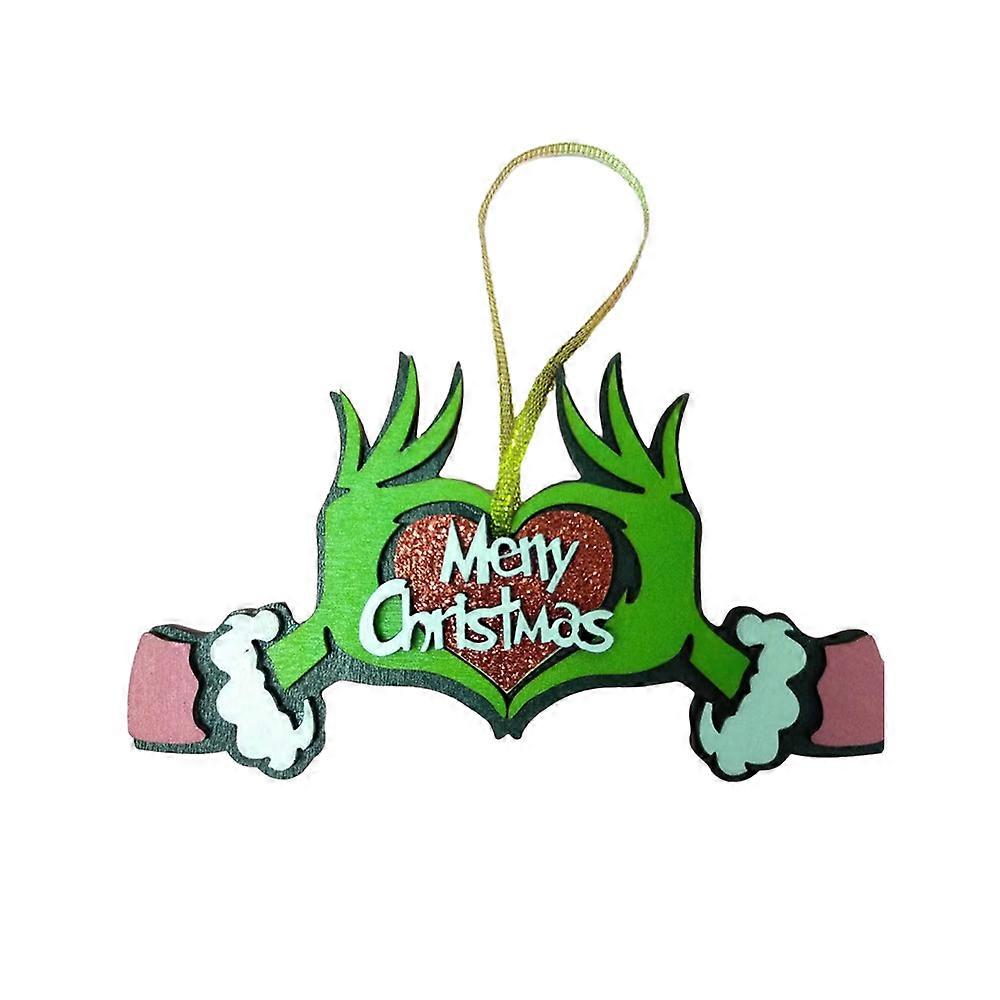 Christmas The Grinch Wooden Ornament Xmas Tree Hanging Pendant Home Decor