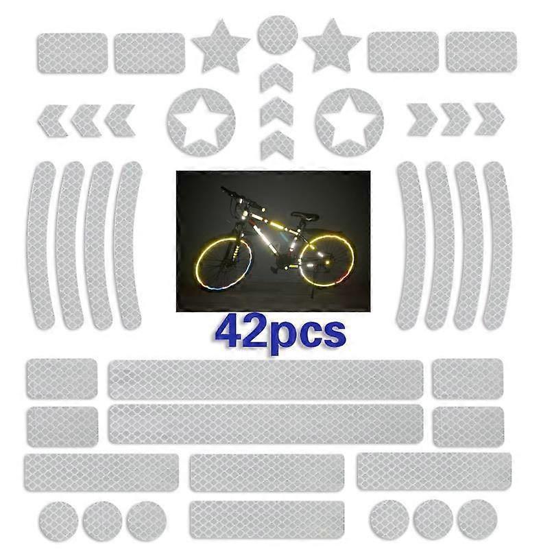 42 Pcs Reflective Stickers, Reflective Decals, Waterproof Adhesive Decals, Honeycomb Night Safety Stickers