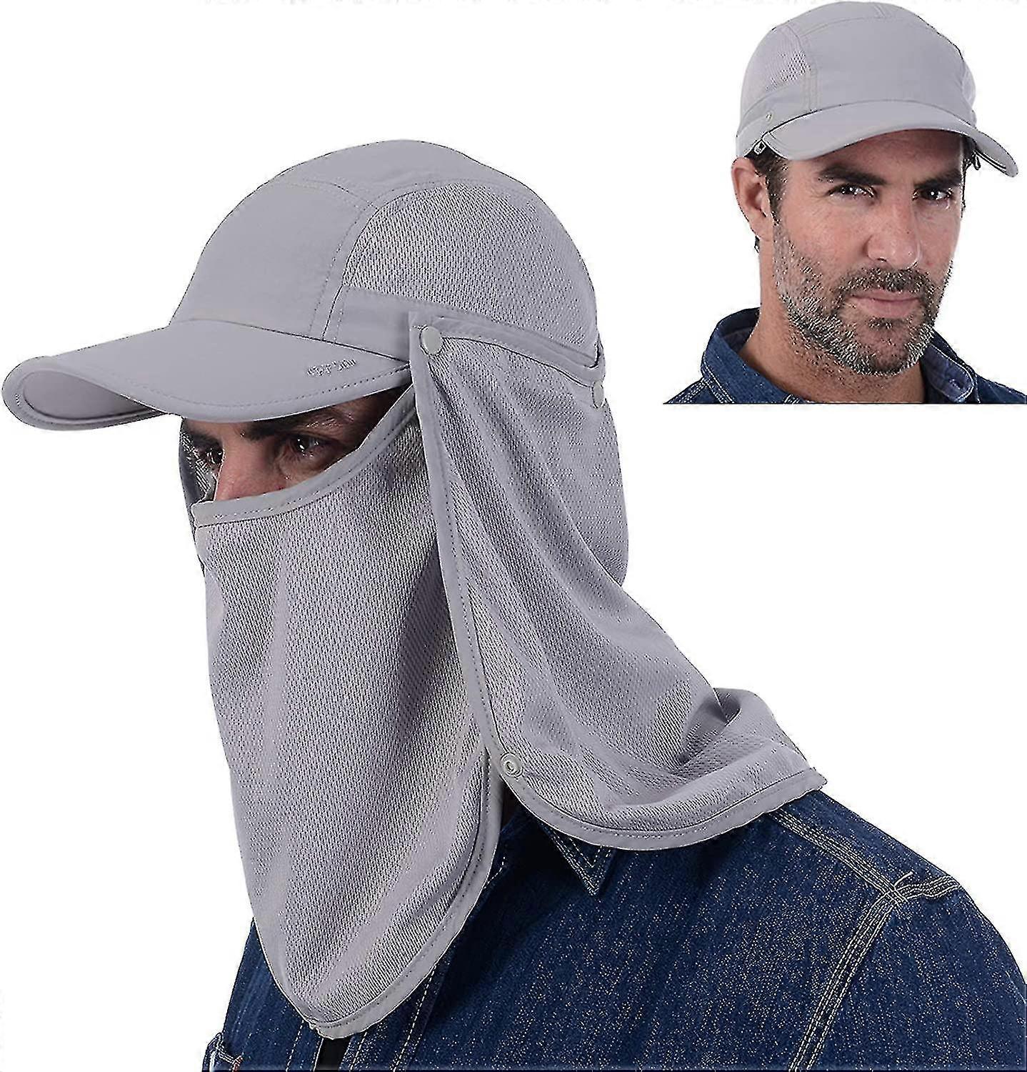 solhette med ansiktshalsdekselklaff