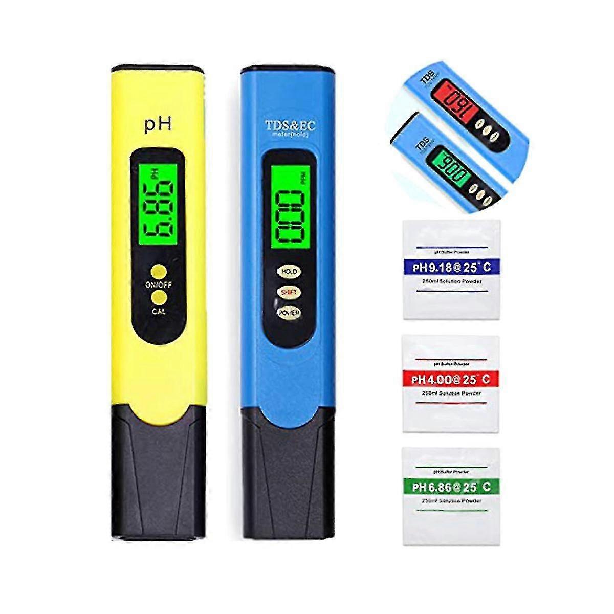 Two-color Digital Water Quality Tds Tester And Backlight Ph Meter, Readout 3-in-1 Tds Ec Temperatur