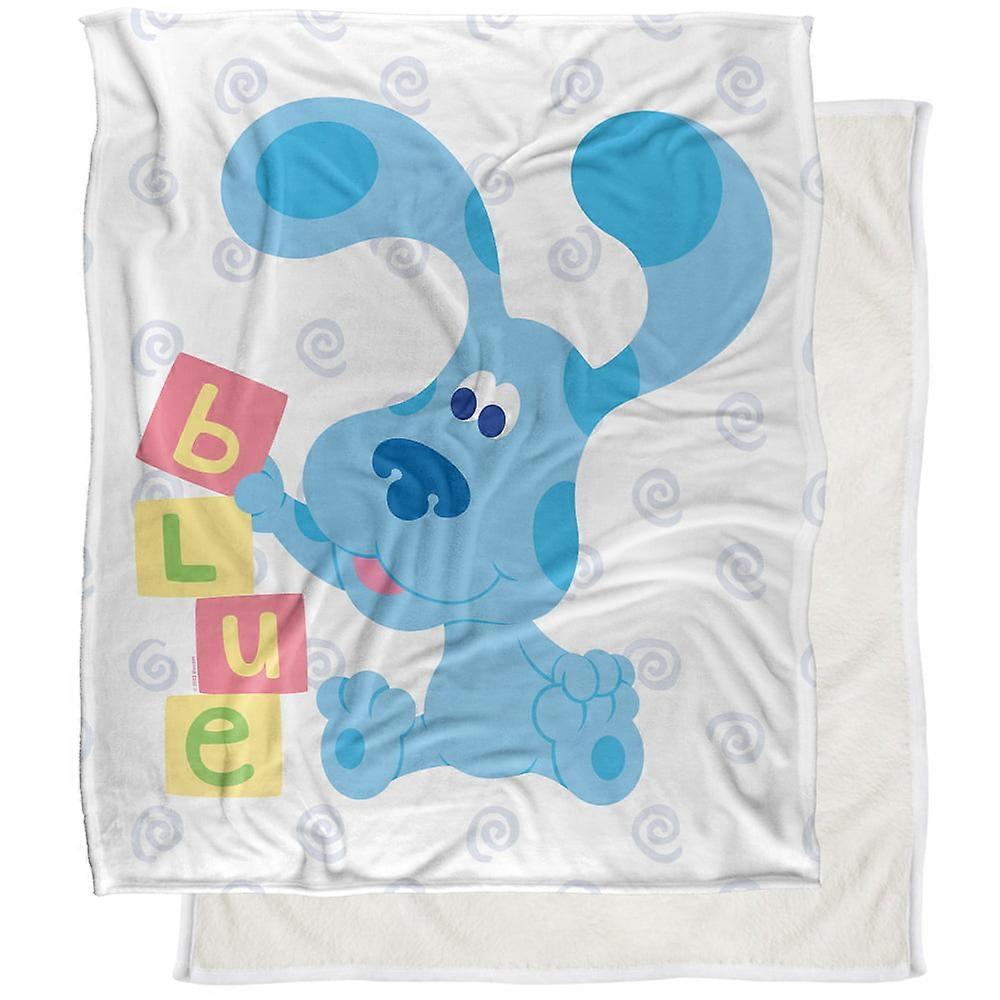 Blues Clues Coperta, Blue's Clues Blocks Silky Touch Sherpa Back Super Soft Throw BlanketMWWLF256