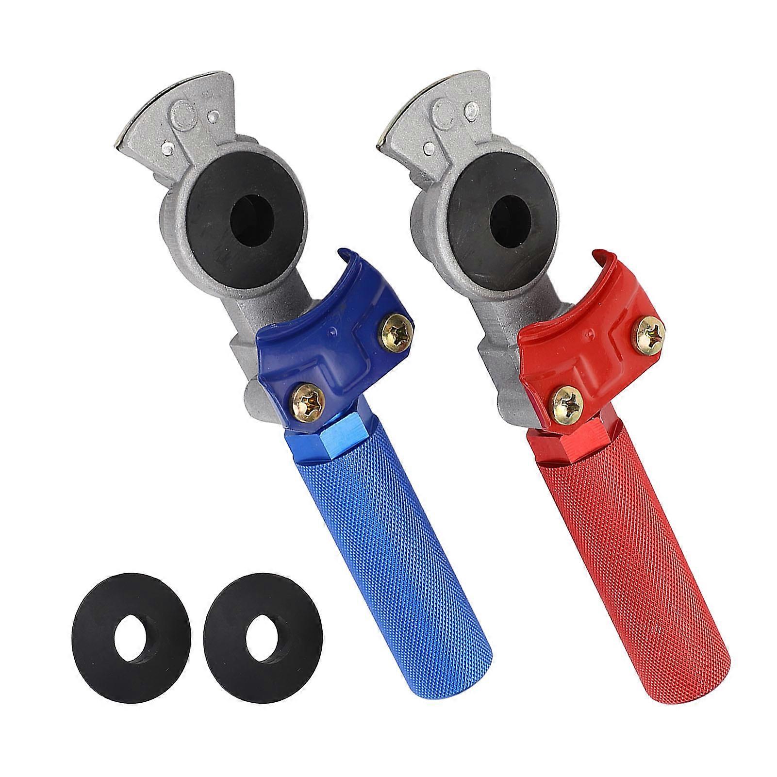 2 Pcs Red & Blue Anodized Aluminum Long Life Bar Ends for Semi-Trailer Tractor RV