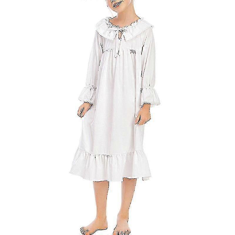 الفتيات ملابس النوم لطيف الدانتيل البيجامات اللباس طويل الأكمام الأميرة Nightdress النوم القمصان