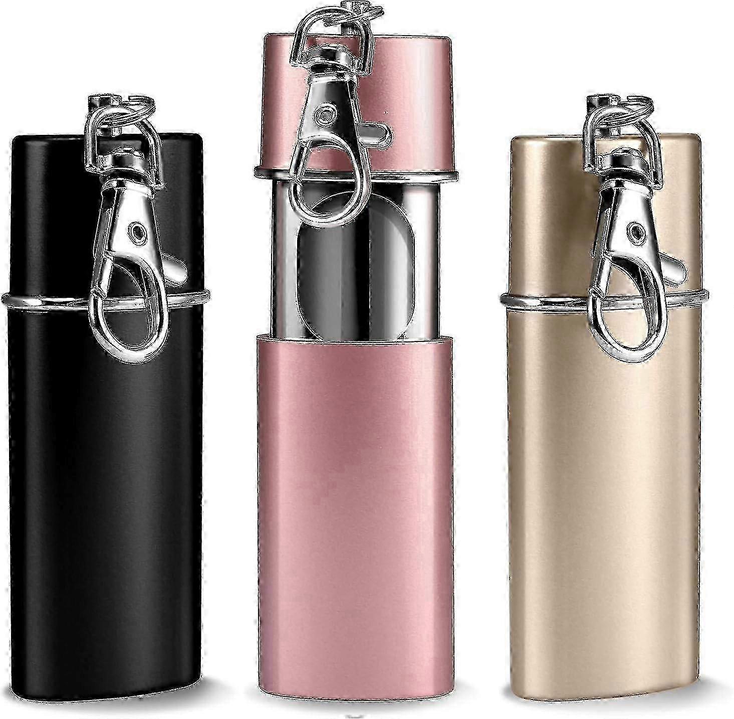 3 X Cigarette Pocket Ashtrays, Odor-proof Pocket Ashtrays Travel Ashtray - Ashtray For On The Go - Ashtray To Go (black + Pink + Champagne Gold)