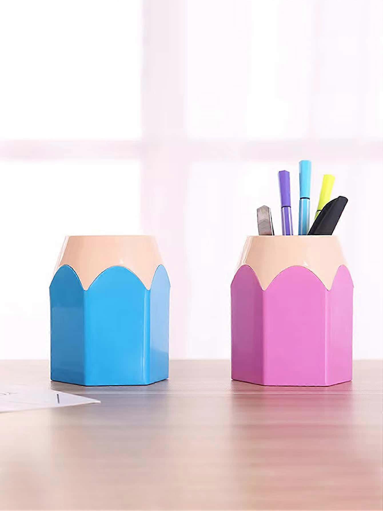 1 قطعة حامل قلم رصاص ، حاوية حاملي قلم رصاص على شكل قلم رصاص ، رف منظم تخزين قلم رصاص ، بلاستيك متعدد الوظائف منظم سطح المكتب فرشاة ماكياج وعاء Vas