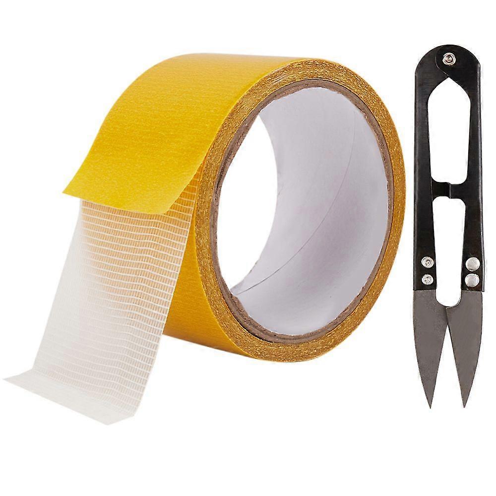 Double Side Carpet Tape Rug Tape Fabric Tape Multifunctional Double Sided Tape Carpet Binding Tape Strong Adhesive Removable Non Slip Tape for Hardwoo