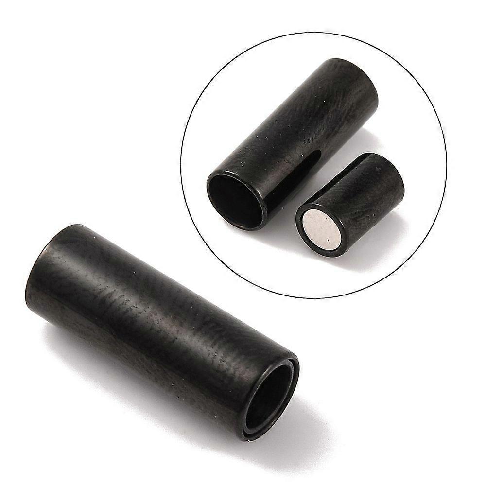 304 Stainless Steel Magnetic Clasps with Glue-in Ends Column Gunmetal 16x6mm Hole: 4mm