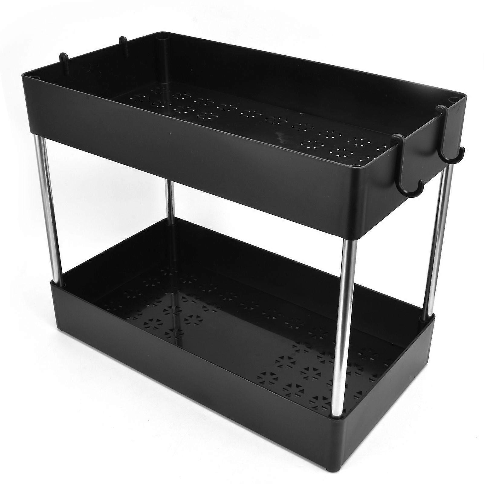 2 Layer Kitchen Shelf Multifunctional Durable Household Stable Storage Rack for Toilet Bathroom