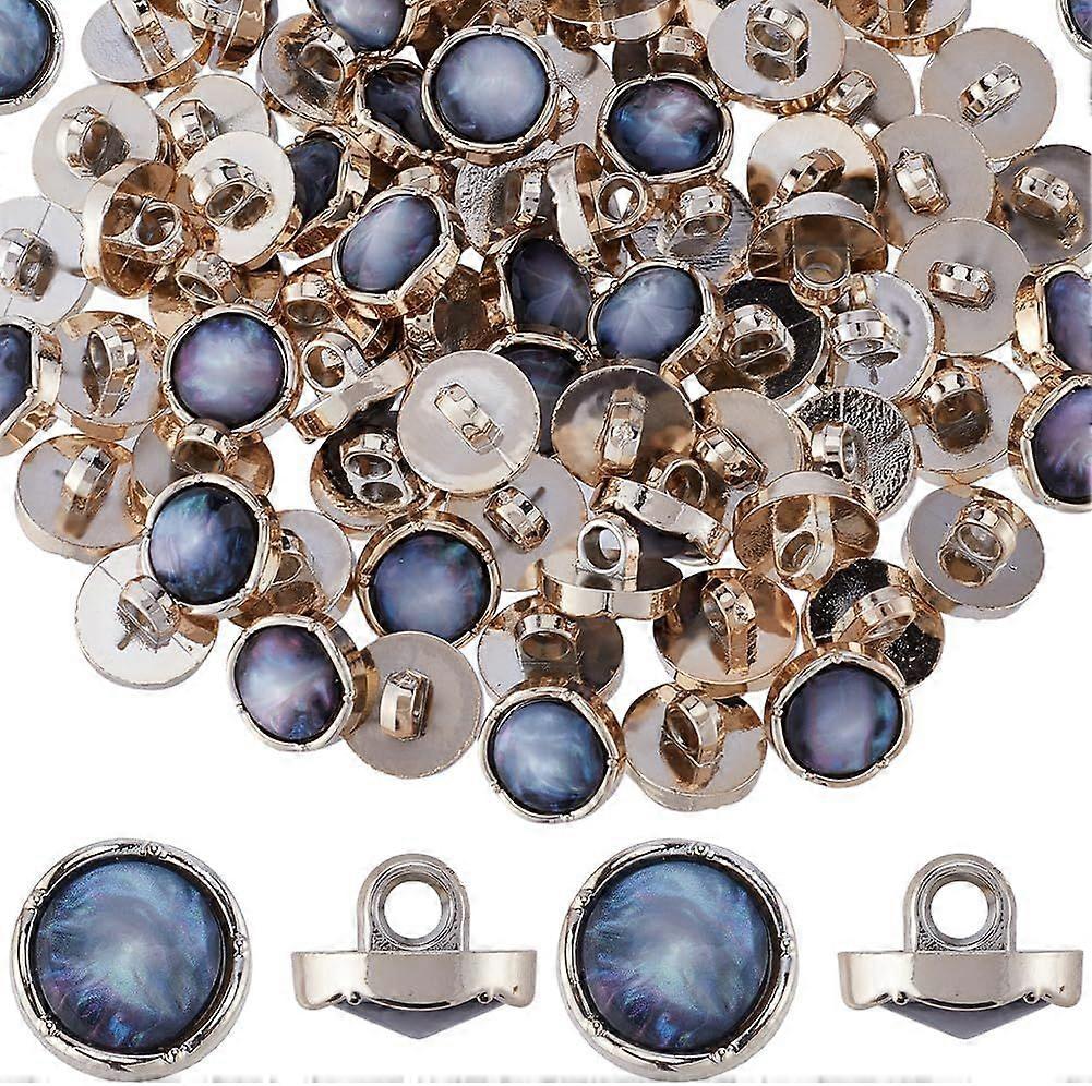 80Pcs Resin Galaxy Electroplated PVC Base Sewing Shank Buttons 12.5mm Translucent Glass Sewing Half Eggshell Base Shank Button for Uniforms Suits Blaz