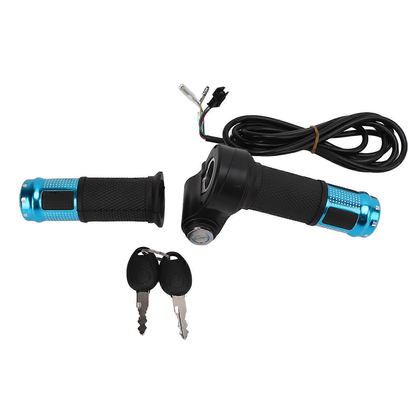 1Paire de poignée d’accélérateur de pouce Routine Poignée d’accélérateur torsadée avec clés pour scooter électrique BikeBlue
