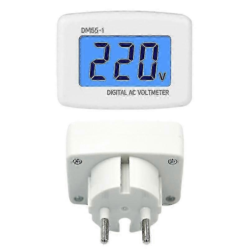 Ac Meter Head Round Plug Dm55-1 110v-220v Digital Ac Lcd Digital Display Voltmeter