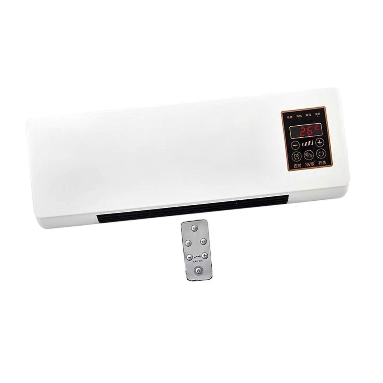 Small Wall Heater Low Noise Portable 8H Timer for Office Bathroom Indoor Use Solid White