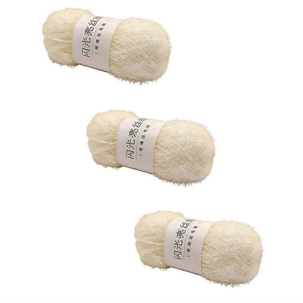 Glasgarn DIY Handvävd docka Guldgarn Flätat Ljust Garn D