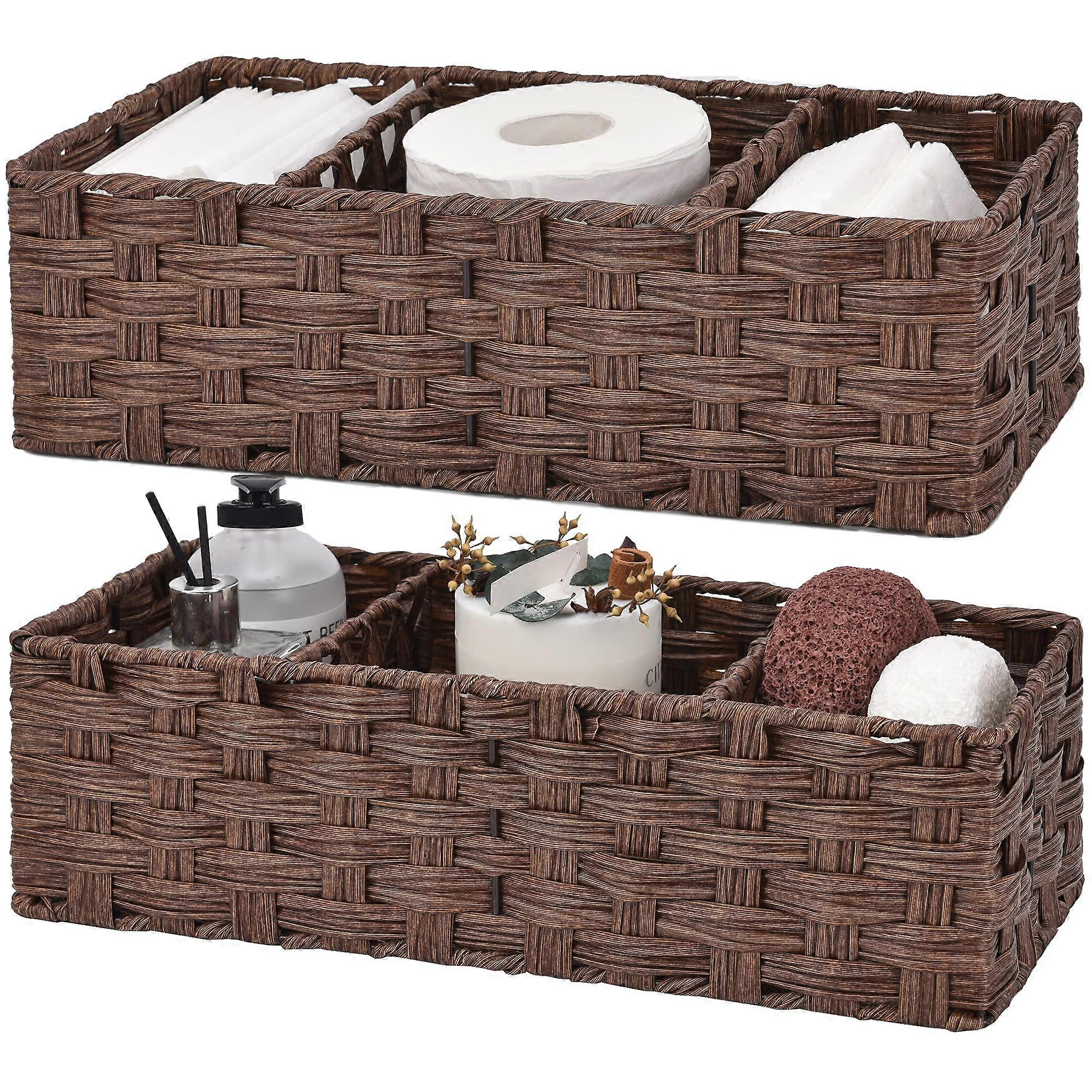 2 Pack Baskets for Bathroom Storage Small Size