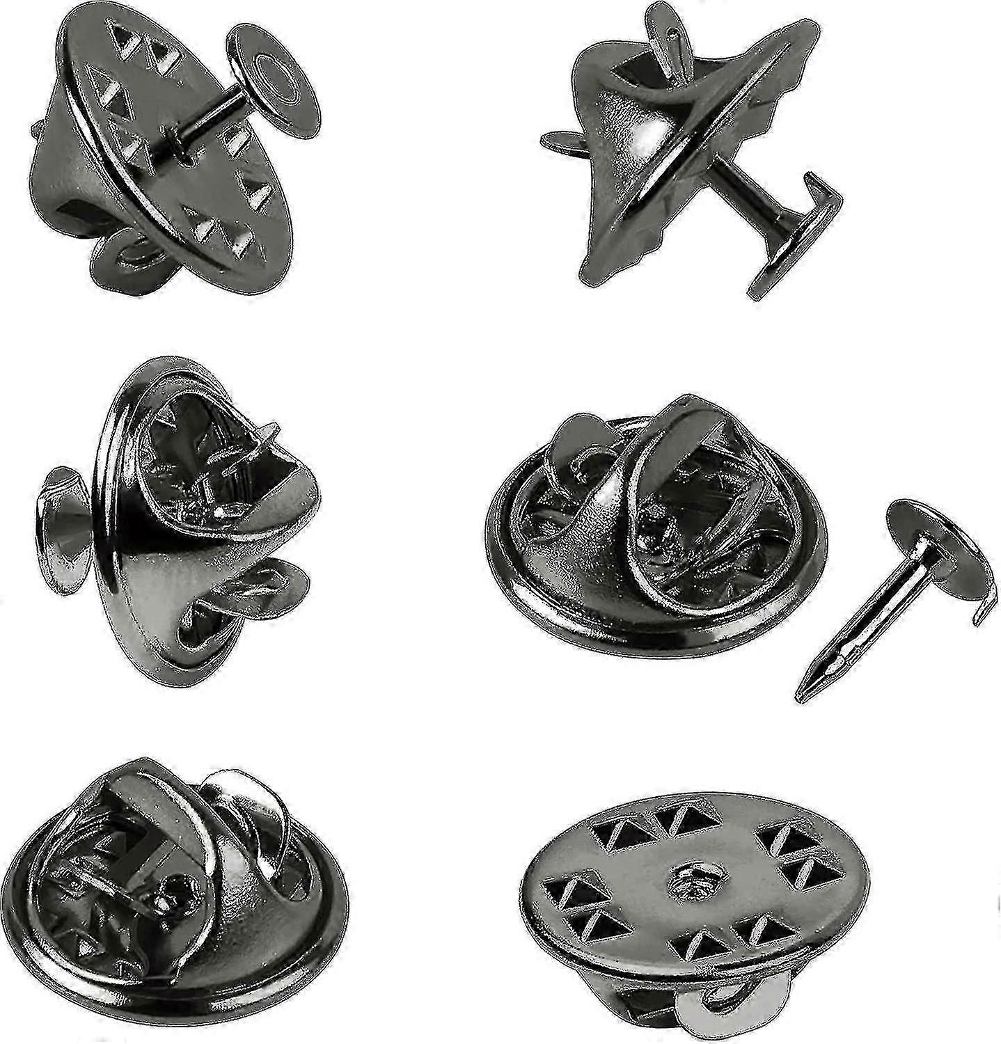 120 Pairs Butterfly Clutch Tie Tacks Pin Back Compatible With With 8mm Length Blank Pins For Craft Making (silver)-Good