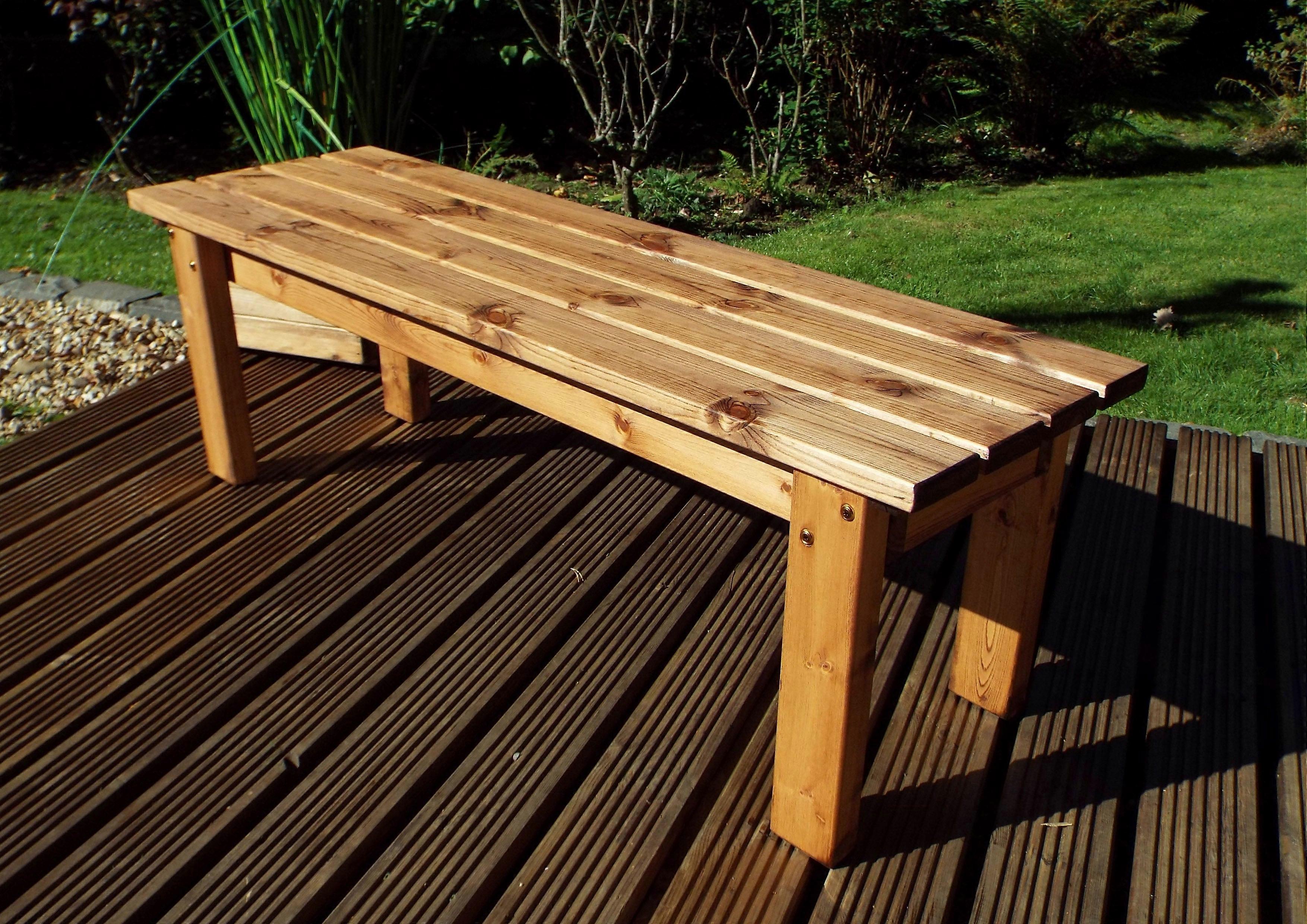 Hand Made Solid Form Bench Chunky Rustic Wooden Garden Furniture