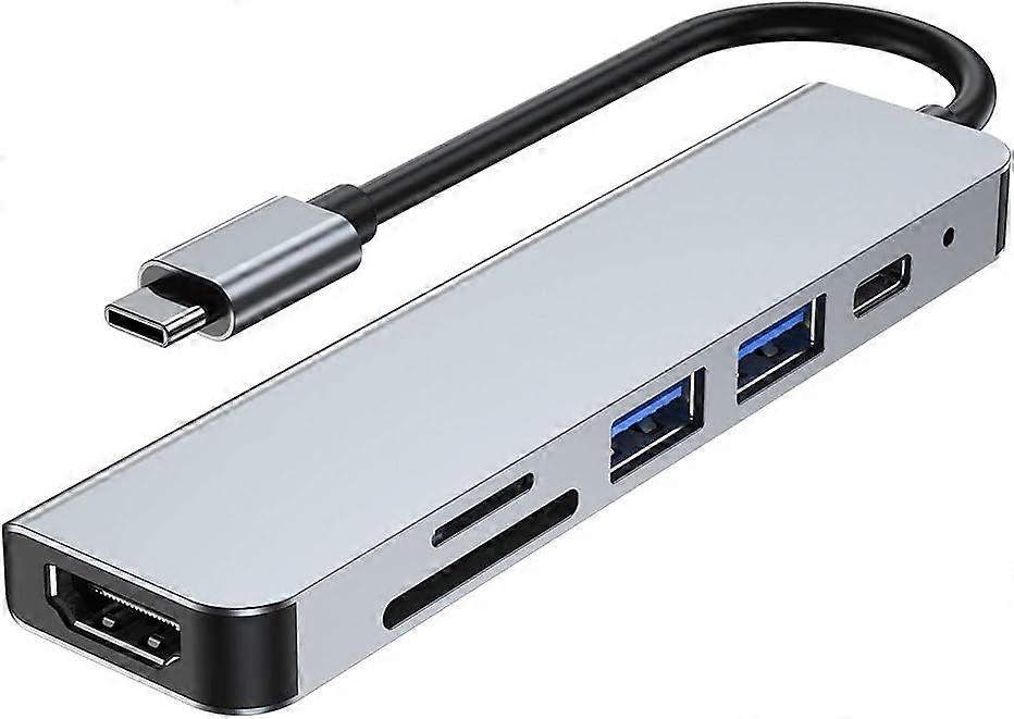 USB C Hub Adapter, 6-in-1, HDMI Output