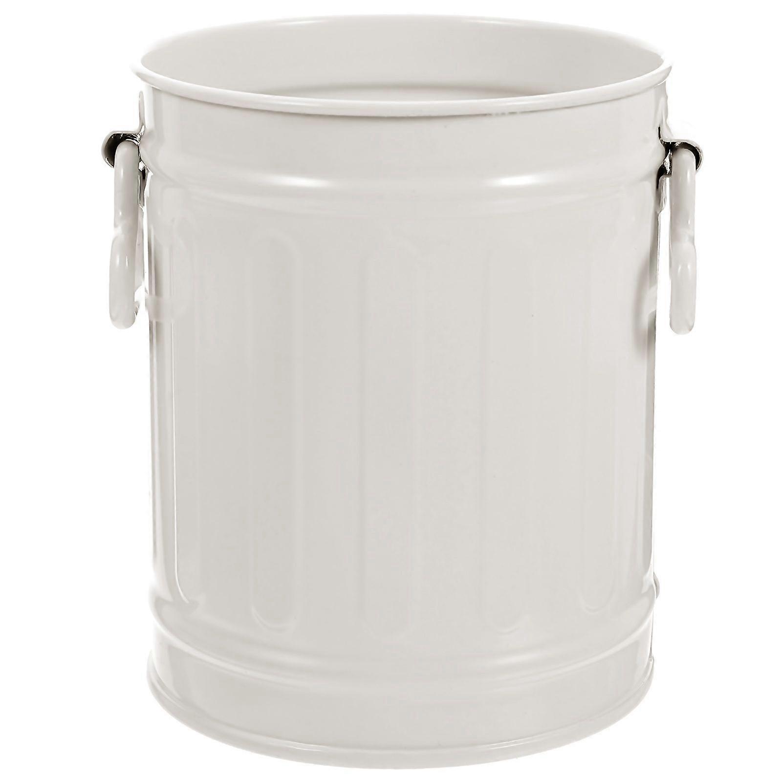 Desk Trash Can Trash Container Garbage Can Iron Pencil Makeup Brush Holder