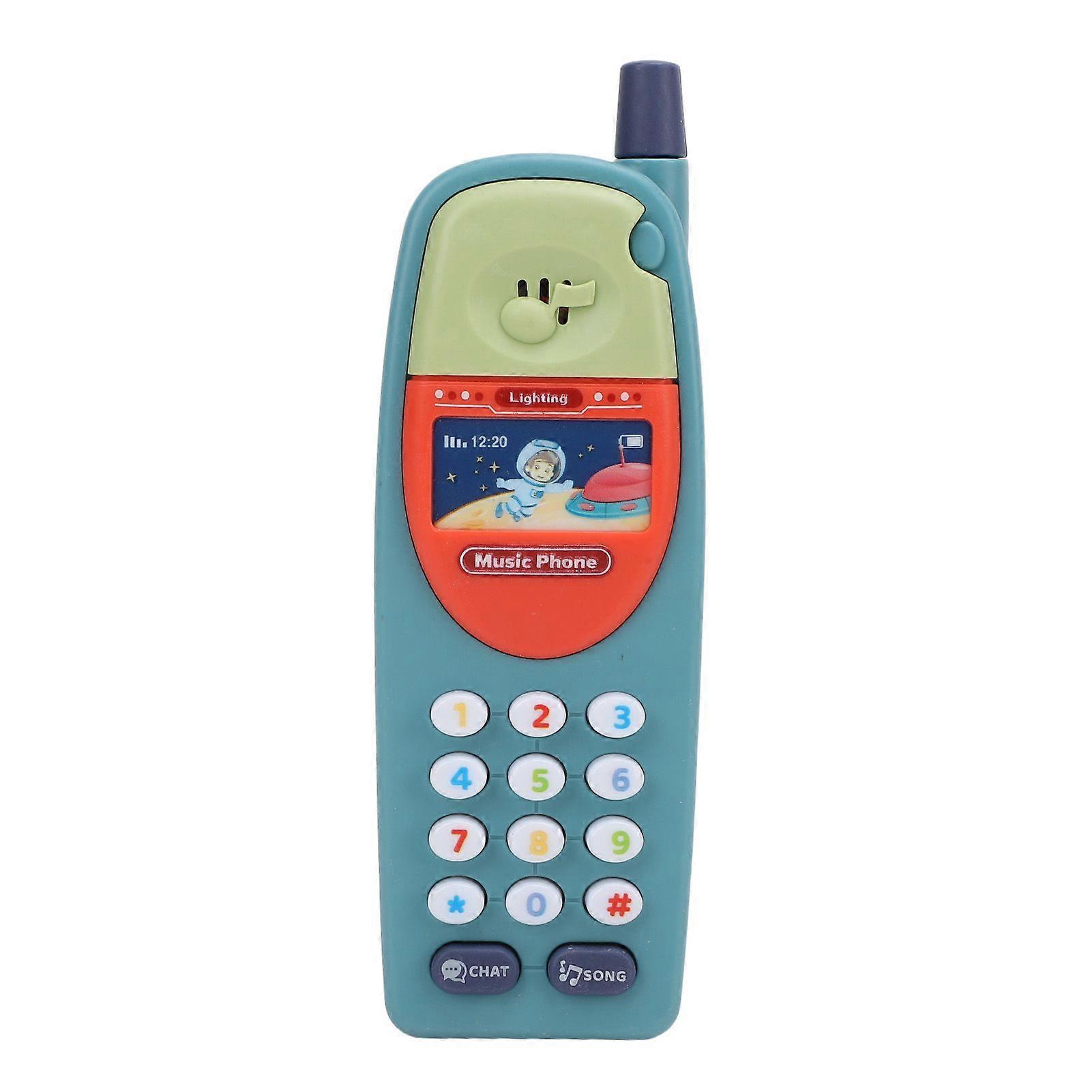 Babies Toy Phone Toddlers Mobile CellPhone Baby Learning Education Fun Plastic Music Telephone Model Light Blue