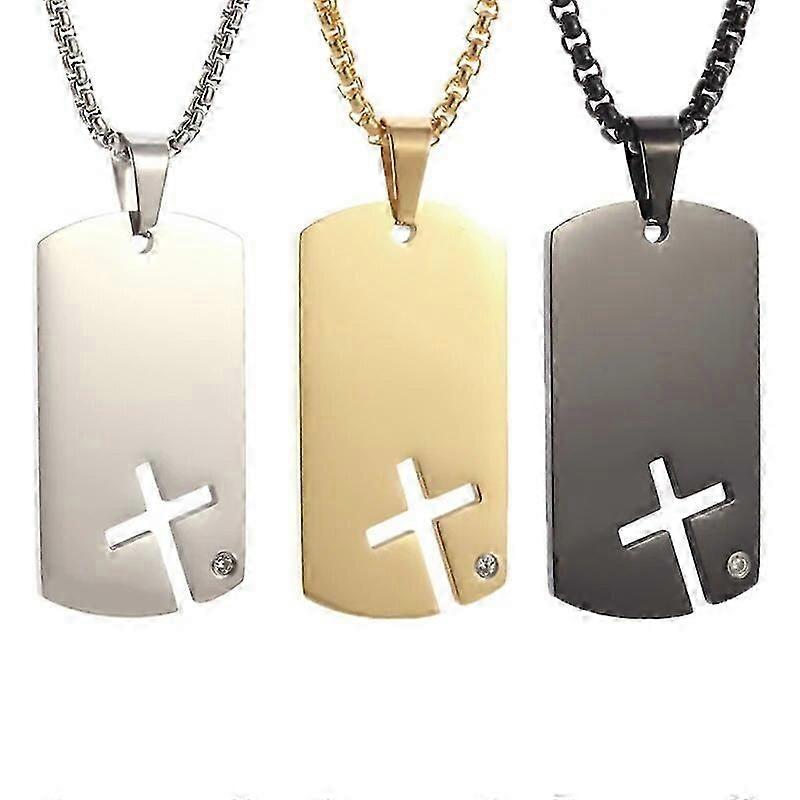قلادة علامة الصليب الفولاذ المقاوم للصدأ مجوفة من قلادة الصليب للرجال النساء قوية وشجاعة مجوهرات مسيحية تميمة هدية