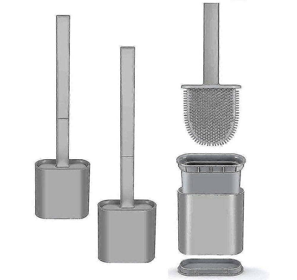 Brosse WC. Lot de 2 brosses WC en silicone. Brosse WC pour nettoyage en profondeur.