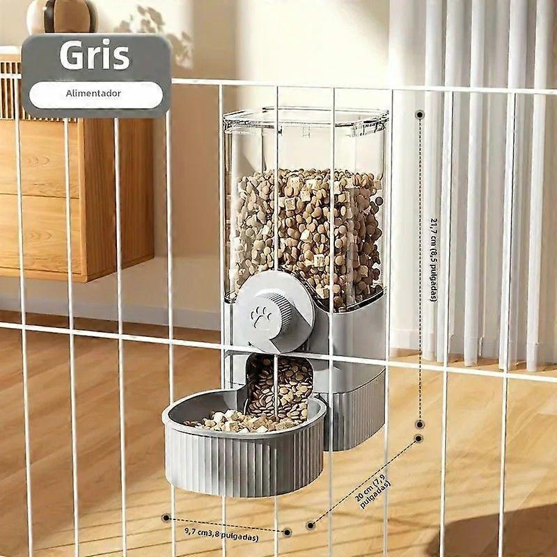 New Tepy Automatic Pet Feeder and Water Dispenser Hanging Feeder and Water Set for Cages Resin Material Gray Color